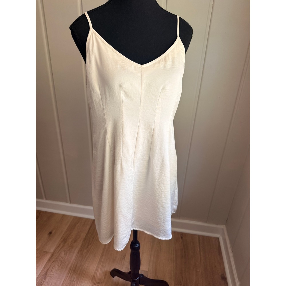 Melrose and Market Cream Slip Dress Adjustable Spaghetti Straps Mini Ivory M